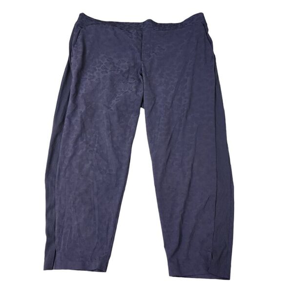 Athleta Brooklyn Textured Ankle Pants‎ Plus 20 Blue Leopard Animal Print Stretch - Picture 1 of 12